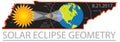 2017 Solar Eclipse Geometry Across Tennessee Cities Map vector