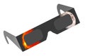 Solar Eclipse Glasses, closeup. 3D rendering