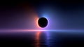Solar eclipse with glowing horizon Royalty Free Stock Photo
