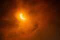 A Solar Eclipse with heavy cloud cover Royalty Free Stock Photo