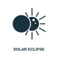 Solar Eclipse icon. Monochrome sign from space collection. Creative Solar Eclipse icon illustration for web design Royalty Free Stock Photo