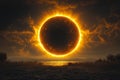 Solar Eclipse Illuminates Horizon Royalty Free Stock Photo