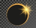 Solar eclipse illustration on transparent background