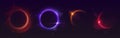 Solar eclipse light ring. Moon flare glow in space Royalty Free Stock Photo