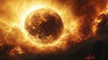 The Solar Eclipse Looks Fiery Royalty Free Stock Photo