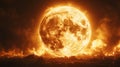 The Solar Eclipse Looks Fiery Royalty Free Stock Photo