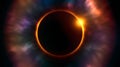 Solar eclipse, moon covers the sun