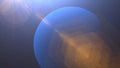 Solar Eclipse over Neptune Planet. Big, blue planet Neptune and rising sun over. Realistic High quality 4K animation, silhouette f Royalty Free Stock Photo