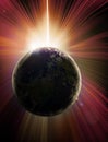 Solar eclipse and Planet earth Royalty Free Stock Photo