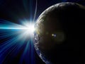 Solar eclipse and Planet earth Royalty Free Stock Photo