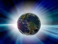 Solar eclipse and Planet earth Royalty Free Stock Photo