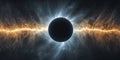 Plasma flares exploding from behind a totally eclipsed sun, creating a diamond ring effect Royalty Free Stock Photo