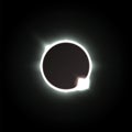 Solar eclipse. Shadow of the moon, and the aura of solar corona.