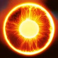 Solar eclipse. Solar eclipse. Sun in the sky. Vector illustration. generative AI Royalty Free Stock Photo