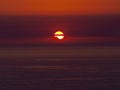 Solar eclipse in the sunset from A Coruna Royalty Free Stock Photo