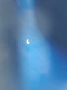 Solar Eclipse take pic with smartphone welding glass Royalty Free Stock Photo