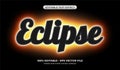 Solar Eclipse text effect. Editable red glowing neon text effect Royalty Free Stock Photo