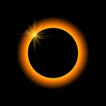 Solar eclipse vector. Lunar eclipse on dark background