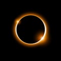 Solar eclipse vector total sun background. Moon eclipse glow in space. Solar planet circle Royalty Free Stock Photo