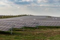 Solar electric panels in the field.