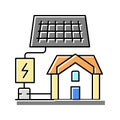 solar electricity installation color icon vector illustration