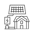 solar electricity installation line icon vector illustration