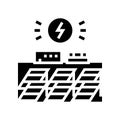 solar electricity panel glyph icon vector illustration Royalty Free Stock Photo