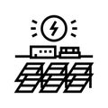 solar electricity panel line icon vector illustration