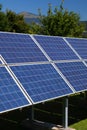 Solar energy backyard installation in Austria Royalty Free Stock Photo