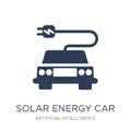 Solar energy car icon. Trendy flat vector Solar energy car icon Royalty Free Stock Photo