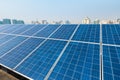 Solar energy and city Royalty Free Stock Photo