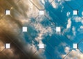 Solar energy concept. Evening sky reflection on photovoltaic panel. Royalty Free Stock Photo