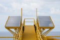 Solar energy is a green power, Solar cell for generate power for supply electrical equipment in offshore oil and gas platform