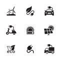 Solar energy icons set Royalty Free Stock Photo
