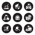 Solar energy icons set Royalty Free Stock Photo
