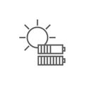 Solar energy line icon.