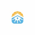 Solar Energy Logo Design Home Sun Logo Royalty Free Stock Photo