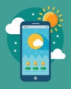 A solar energy monitoring app with a builtin weather forecast feature allowing users to plan ahead and optimize their