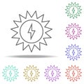 solar energy outline icon. Elements of Ecology in multi color style icons. Simple icon for websites, web design, mobile app, info Royalty Free Stock Photo