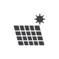 Solar energy panel icon vector, filled flat sign, solid pictogram isolated on white. Royalty Free Stock Photo