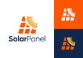 solar energy panel logo. solar technology electric vector design Royalty Free Stock Photo