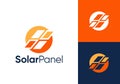 solar energy panel logo. solar technology electric vector design Royalty Free Stock Photo