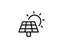 Solar energy panel. Power battery icon. Vector on isolated white background. EPS 10