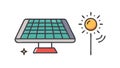Solar Energy Panel Sun Power Icon, vector design Generative AI Royalty Free Stock Photo