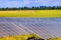 Solar energy panels against sunny sky Royalty Free Stock Photo