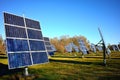 Solar energy modules erected in field