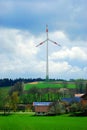 Solar energy panels at the countryside house and w