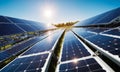 solar energy panels in solar power plant, photovoltaic cells