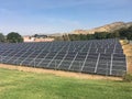 Solar energy park with hundreds of solar panels Royalty Free Stock Photo