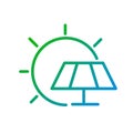 Solar energy pixel perfect gradient linear vector icon